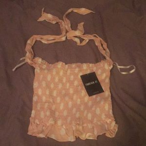 Light pink and white crop top forever 21